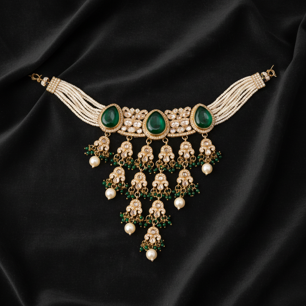 Emerald Pearl Statement Necklace
