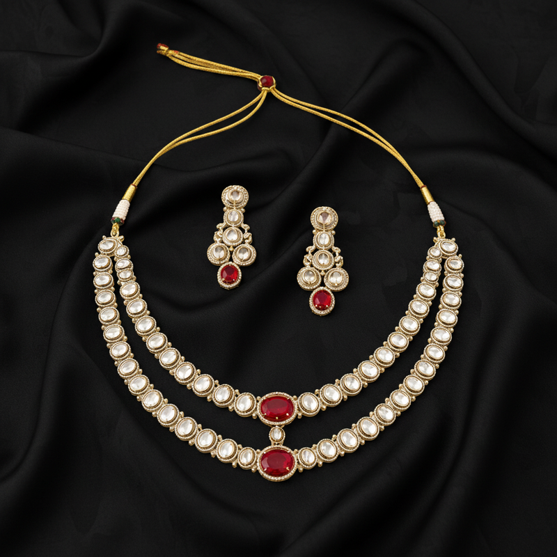 Polki Diamond Dori Necklace Set